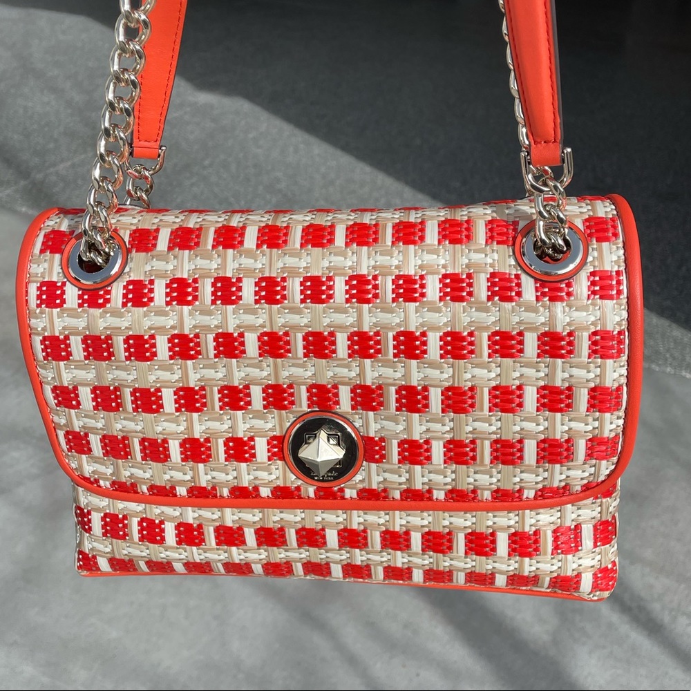 Kate spade woven medium flap shoulder bag